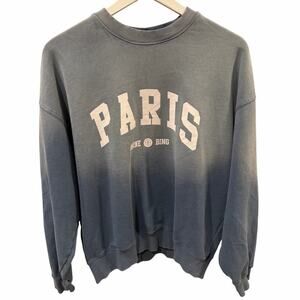Anine Bing Jaci Sweatshirt University Paris in Washed Faded Blue M